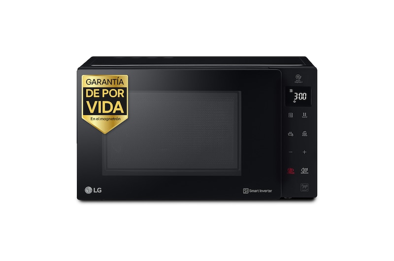 Vista frontal de Microondas Grill, Smart Inverter, 1000W de 25 litros, Negro MH6535GIS