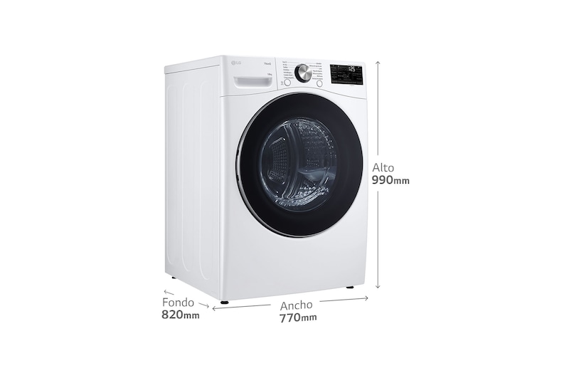 LG Secadora  con Inteligencia artificial 18kg, D, con Bomba de calor Dual Inverter, Direct Drive , Inox antihuellas , Serie  XXL, RH18U8AVCW