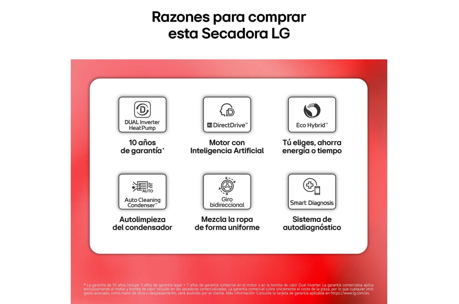 LG Outlet Secadora con Inteligencia Artificial 18kg, eficiencia A+++, con Bomba de calor Dual Inverter, Direct Drive, Blanca, Serie XXL, RH18U8AVCW.OUTLET