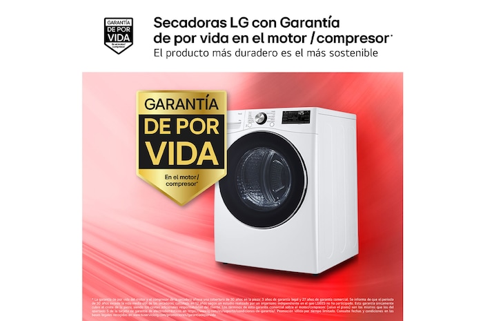 LG Secadora  con Inteligencia artificial 18kg, D, con Bomba de calor Dual Inverter, Direct Drive , Blanco, Serie  XXL, RH18U8AVCW