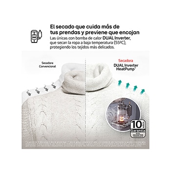 LG Outlet Secadora con Inteligencia Artificial 18kg, eficiencia A+++, con Bomba de calor Dual Inverter, Direct Drive, Blanca, Serie XXL, RH18U8AVCW.OUTLET