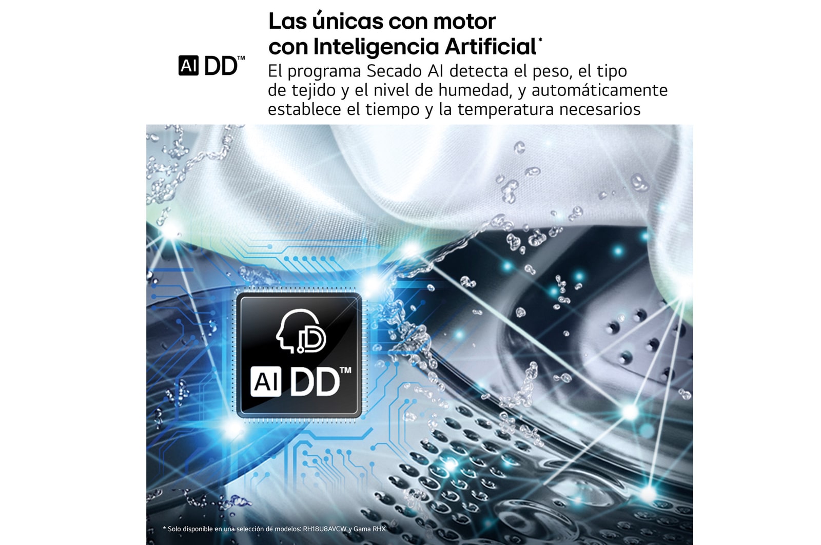 LG Outlet Secadora con Inteligencia Artificial 18kg, eficiencia A+++, con Bomba de calor Dual Inverter, Direct Drive, Blanca, Serie XXL, RH18U8AVCW.OUTLET