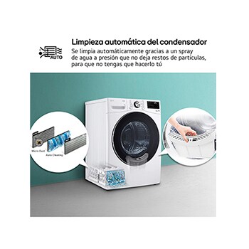LG Outlet Secadora con Inteligencia Artificial 18kg, eficiencia A+++, con Bomba de calor Dual Inverter, Direct Drive, Blanca, Serie XXL, RH18U8AVCW.OUTLET
