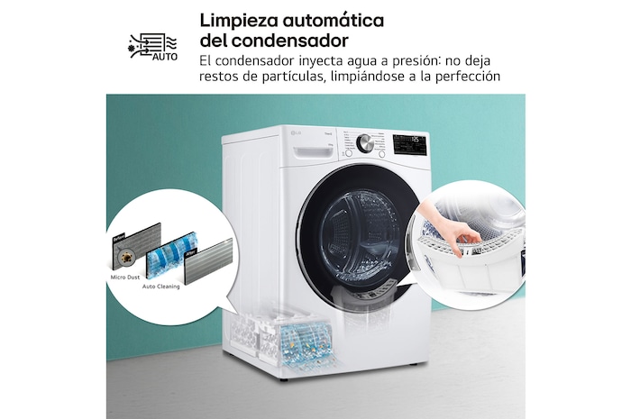 LG Secadora  con Inteligencia artificial 18kg, D, con Bomba de calor Dual Inverter, Direct Drive , Blanco, Serie  XXL, RH18U8AVCW