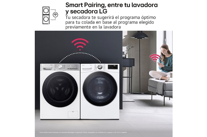 LG Secadora  con Inteligencia artificial 18kg, D, con Bomba de calor Dual Inverter, Direct Drive , Blanco, Serie  XXL, RH18U8AVCW
