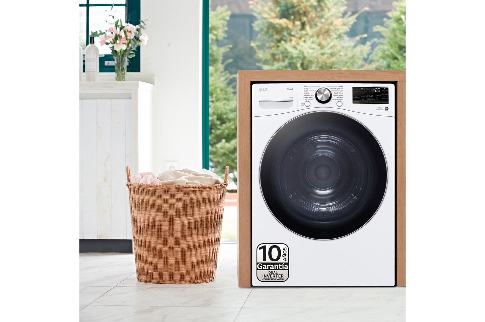 LG Outlet Secadora con Inteligencia Artificial 18kg, eficiencia A+++, con Bomba de calor Dual Inverter, Direct Drive, Blanca, Serie XXL, RH18U8AVCW.OUTLET