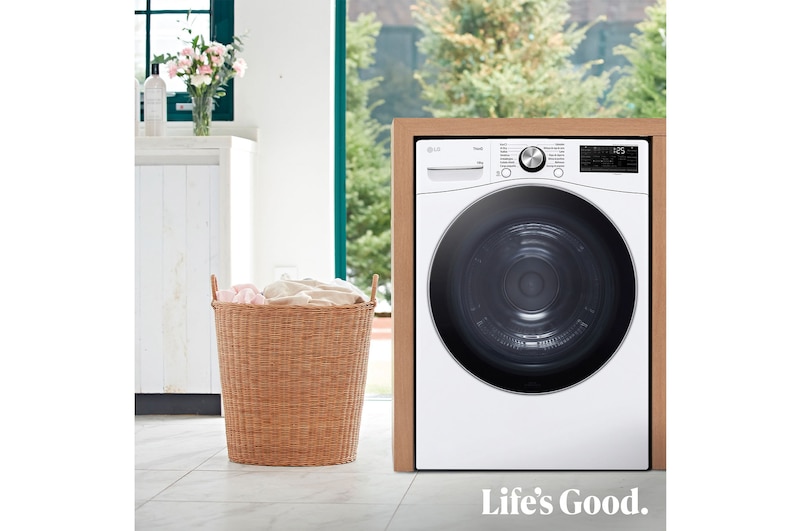 LG Secadora  con Inteligencia artificial 18kg, D, con Bomba de calor Dual Inverter, Direct Drive , Inox antihuellas , Serie  XXL, RH18U8AVCW