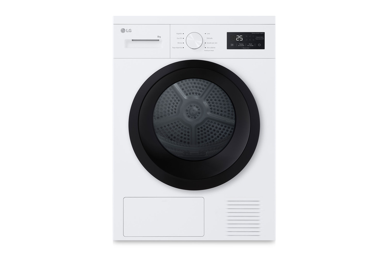 Secadora 8kg, D, con Bomba de calor, Blanca, Serie 100