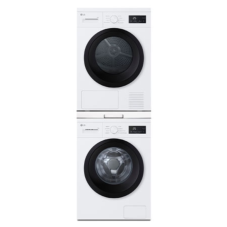 Torre de lavado y secado| LG TORRE908NWK, Bomba de calor Dual Inverter, 9kg lavado, 8kg secado, 1400rpm, serie 100, clasificación A/D, Blanco - TORRE9