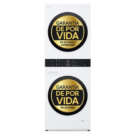 LG – Torre de lavado y secado LG 12 kg(lavadora) /10 kg (secadora) / 1400 rpm con AI Direct DriveTM – WT1210WWF.