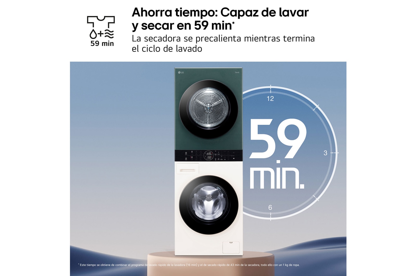 Lava y seca en menos de 1 hora