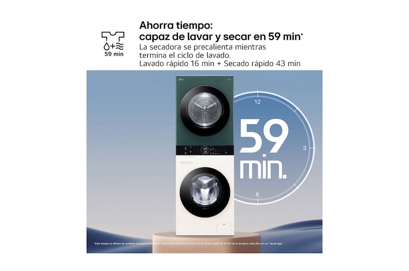Lava y seca en menos de 1 hora