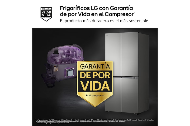 Frigorífico American Combi | LG GMBS30SEPY, , Clasificación E, 580 L, Inox antihuellas