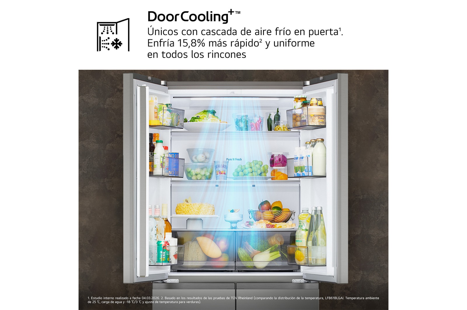 Frigorífico American Combi | LG GMBS30SEPY, , Clasificación E, 580 L, Inox antihuellas