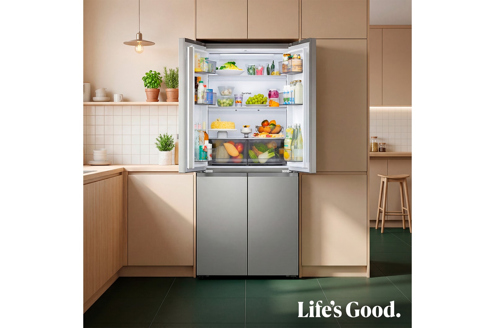 Frigorífico American Combi | LG GMBS30SEPY, , Clasificación E, 580 L, Inox antihuellas