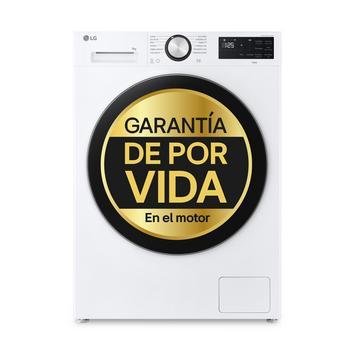 Vista frontal de Lavadora Inteligente | LG F4X5511TLB, AI Direct Drive, TurboWash 360º, 11kg, 1400rpm, Serie 550, Un 30% más eficiente que A, Blanca F4X5511TLB