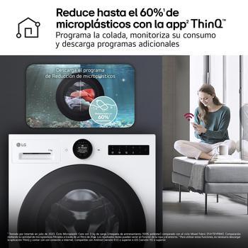 Lavadora Inteligente | LG F4X5511TLB, AI Direct Drive, TurboWash 360º, 11kg, 1400rpm, Serie 550, Un 30% más eficiente que A, Blanca