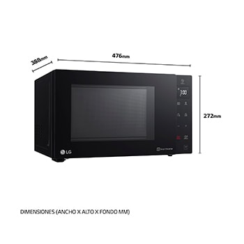 LG Microondas Grill Negro Smart Inverter 1000W de 23 litros, MH6336GIB