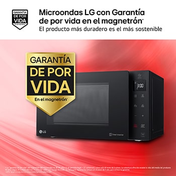 LG Microondas Grill Negro Smart Inverter 1000W de 23 litros, MH6336GIB