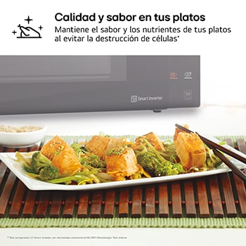 LG Microondas Grill Negro Smart Inverter 1000W de 23 litros, MH6336GIB