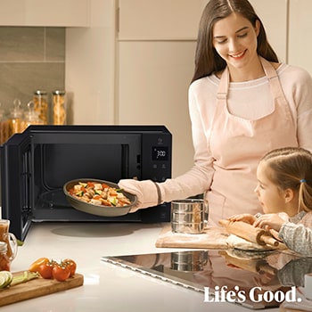LG Microondas Grill Negro Smart Inverter 1000W de 23 litros, MH6336GIB