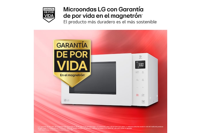 LG Microondas Grill Blanco Smart Inverter 1000W de 23 litros, MH6336GIH