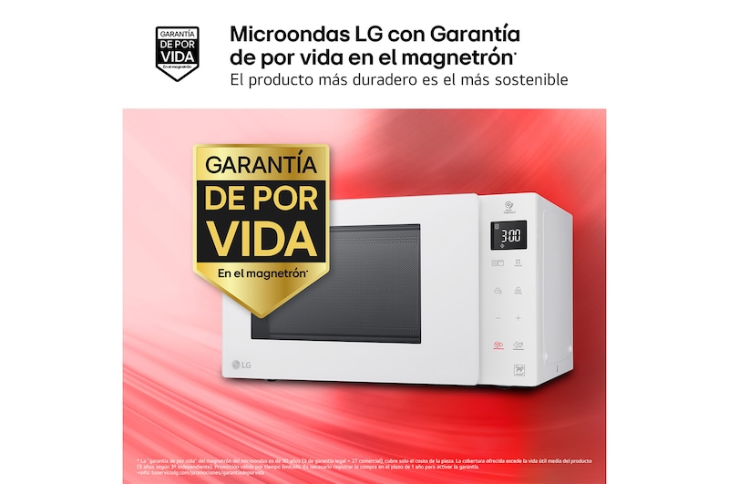 LG Microondas Grill Blanco Smart Inverter 1000W de 23 litros, MH6336GIH