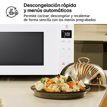 LG Microondas Grill Blanco Smart Inverter 1000W de 23 litros, MH6336GIH