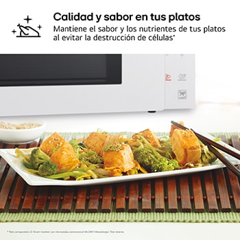 LG Microondas Grill Blanco Smart Inverter 1000W de 23 litros, MH6336GIH