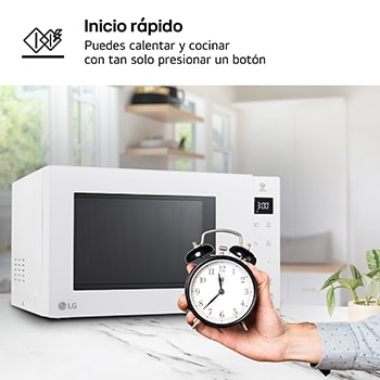 LG Microondas Grill Blanco Smart Inverter 1000W de 23 litros, MH6336GIH