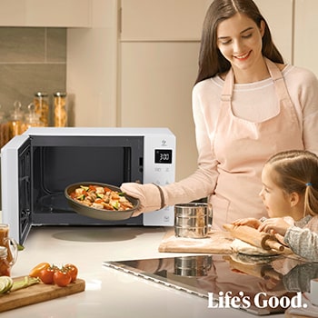LG Microondas Grill Blanco Smart Inverter 1000W de 23 litros, MH6336GIH