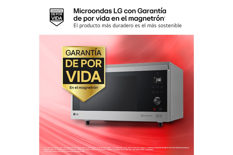LG Horno Convección Microondas 4 en 1  Smart Inverter, con función freidora de aire,  color Acero-Negro 1100W de 39 litros, MJ3965ACS