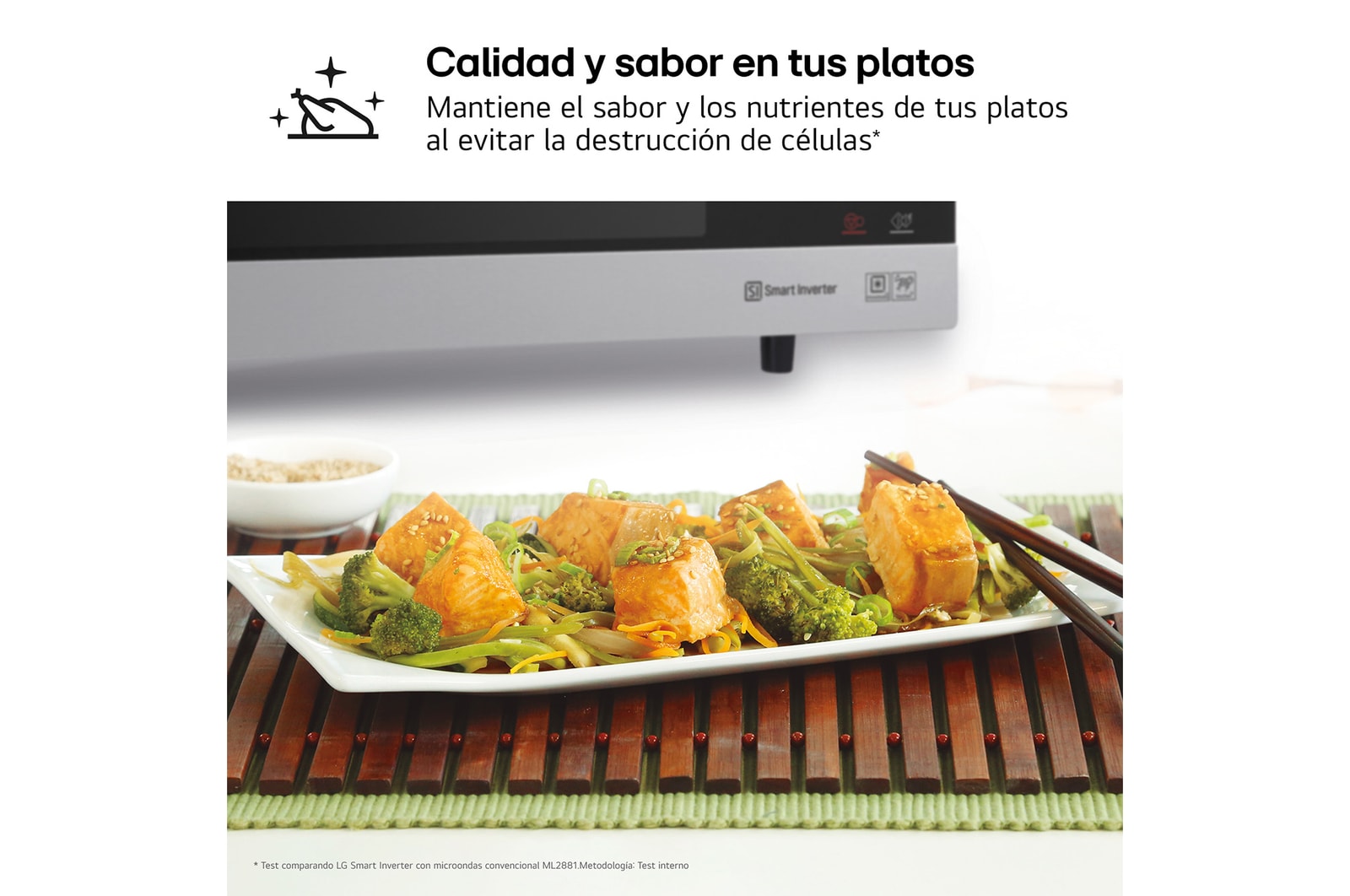 LG Horno Convección Microondas 4 en 1  Smart Inverter, con función freidora de aire,  color Acero-Negro 1100W de 39 litros, MJ3965ACS