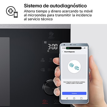 LG Horno Convección Microondas 4 en 1  Smart Inverter, con función freidora de aire,  color Acero-Negro 1100W de 39 litros, MJ3965ACS