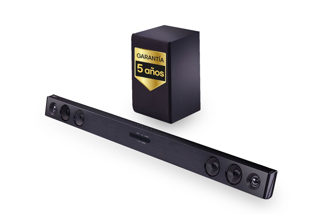 LG Barra de sonido Inteligente LG SQC2 con 300W de potencia y 2.1 canales. Sonido envolvente Dolby Digital con bajos potentes. Conectividad Bluetooth, USB y entrada óptica y App Android / iOS. Completa tu televisor con una barra de sonido con ajuste perfecto para TV de 43", SQC2.DESBPTO