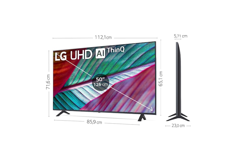 LG Outlet TV LG UHD 4K de 50'' Serie 78, Procesador Alta Potencia, HDR10 / Dolby Digital Plus, Smart TV webOS23., 50UR78006LK.OUTLET
