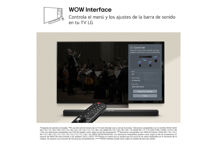 LG Barra de sonido para TV - LG S40T, Bluetooth, 300W, 2.1 Canales con subwoofer, Dolby Digital, DTS Digital Surround , Negro, S40T