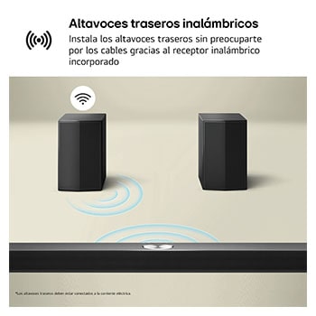 LG Barra de Sonido - LG S40TR, Bluetooth, 400W, 4.1 Canales con subwoofer, altavoces traseros para cine en casa, Dolby Digital, DTS Digital Surround , Negro, S40TR