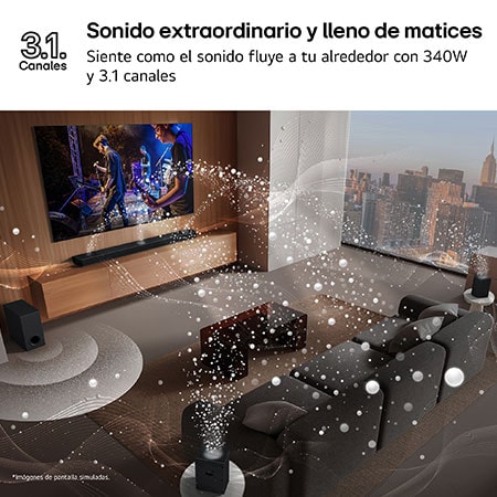 LG Barra de Sonido Inteligente LG S60T con 340W y 3.1 canales, S60T