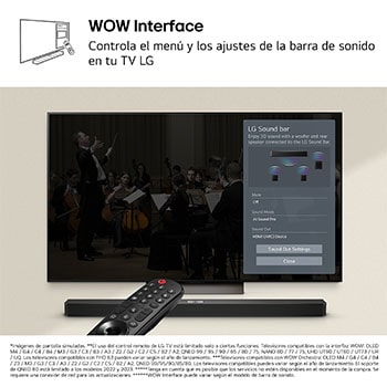 Vista frontal de la LG Soundbar S60T