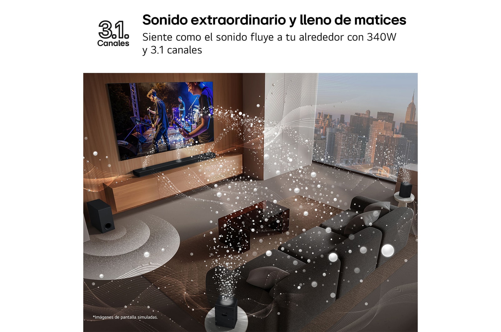 Plano cenital de la LG Soundbar S60T
