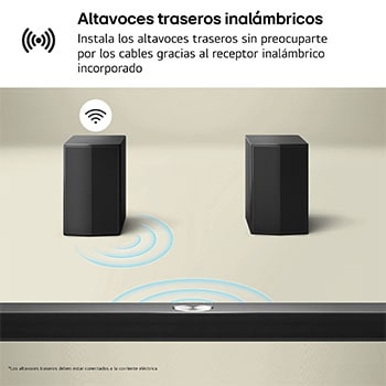 LG Barra de Sonido - LG S60TR, Bluetooth, 440W, 5.1 Canales con subwoofer, altavoces traseros para cine en casa, Dolby Digital, DTS Digital Surround , Negro, S60TR