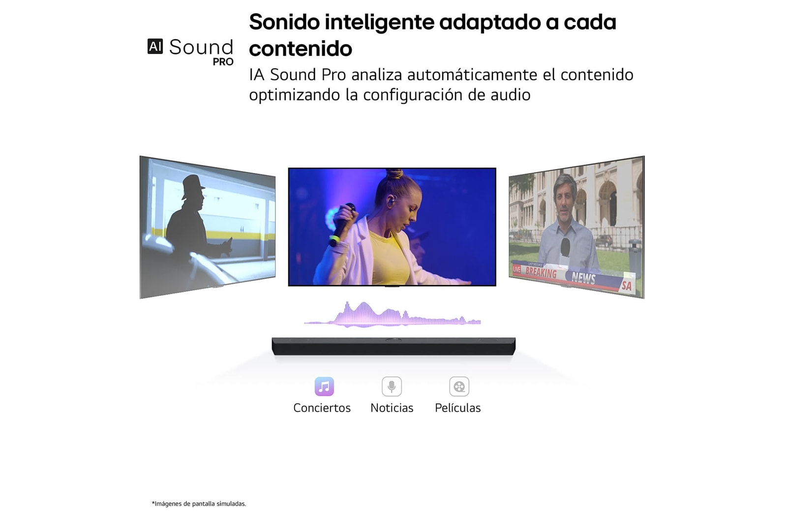 LG Barra de Sonido - LG S60TR, Bluetooth, 440W, 5.1 Canales con subwoofer, altavoces traseros para cine en casa, Dolby Digital, DTS Digital Surround , Negro, S60TR