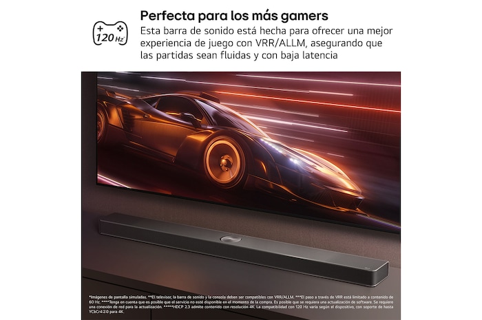 LG Barra de Sonido - LG S80TR, Bluetooth, 580W, 5.1.3 Canales con subwoofer, altavoces traseros para cine en casa, Dolby Atmos, DTS-X, IA Ready, Negro, S80TR