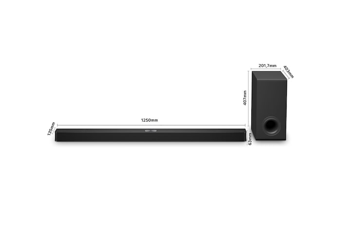 LG Barra de sonido para TV - LG S90TY, Bluetooth, 570W, 5.1.3 Canales con Subwoofer, Dolby Atmos, DTS:X, IA Ready, Negro, S90TY