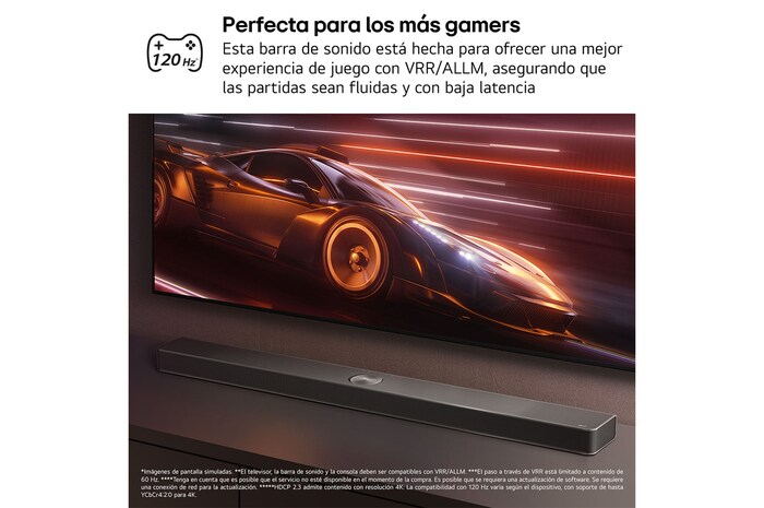 LG Barra de sonido para TV - LG S90TY, Bluetooth, 570W, 5.1.3 Canales con Subwoofer, Dolby Atmos, DTS:X, IA Ready, Negro, S90TY