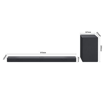 LG Barra de sonido para TV - LG SC9S, Bluetooth, 400W, 3.1.3  canales con Subwoofer, Dolby Atmos, DTS:X, IA Ready, Gris Oscuro, SC9S