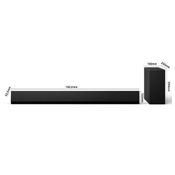 LG Barra de sonido para TV - LG SG10TY, Bluetooth, 420W, 3.1 Canales con Subwoofer, Dolby Atmos, DTS-X, IA Ready, Negro, SG10TY