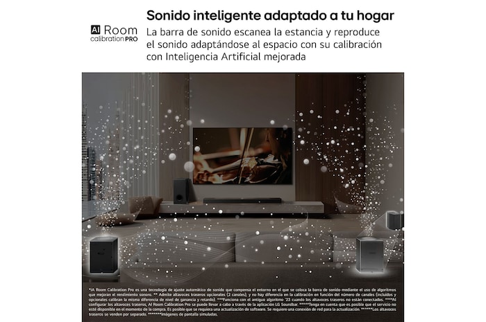 LG Barra de sonido para TV - LG SG10TY, Bluetooth, 420W, 3.1 Canales con Subwoofer, Dolby Atmos, DTS-X, IA Ready, Negro, SG10TY
