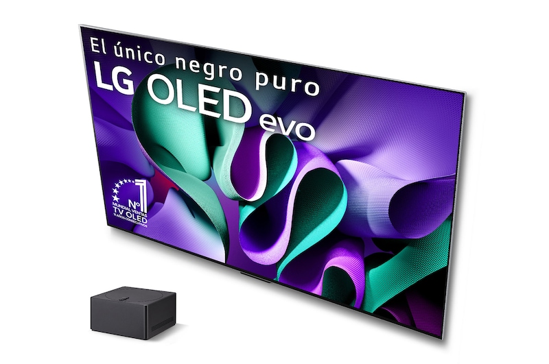 Close-up image of LG OLED evo TV, OLED M4 showing the ultra-slim top edge